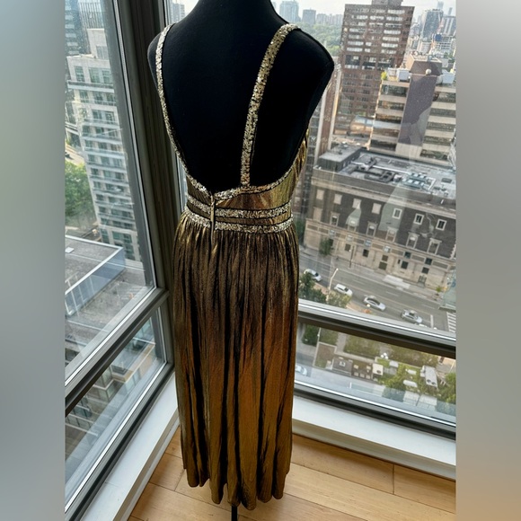 🆕 BRONX & BANCO 🧿 NWOT Star Metallic Maxi Dress w Dramatic Slits - Sz S US 4 - Picture 13 of 17